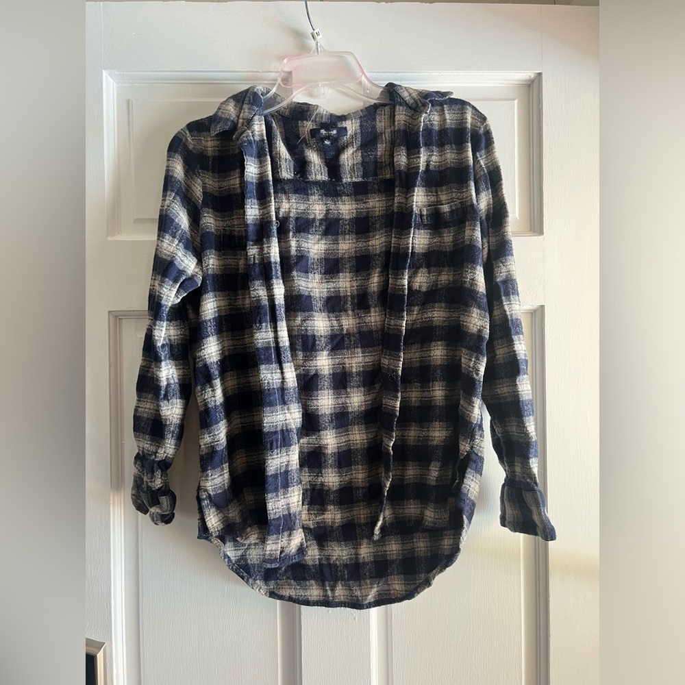 Madewell Blue plaid flannel, Large (fits like medium)